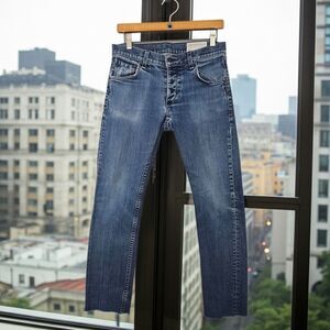 Mens rag & bone Standard Issue Sz 30 Jeans Straight Slim Button Fly Raw Hem USA